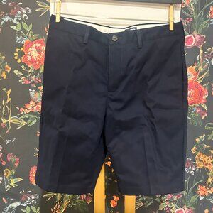 BNWT Lands' End Men's 9" No Iron Chino Shorts - Navy Size 32